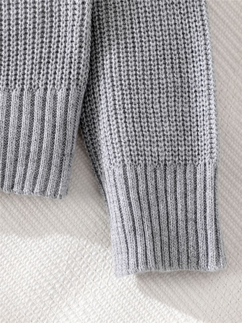 Baby Piger Drenge Solid Strikket Pullover Sweater Til Vinter Nyt Børnetøj