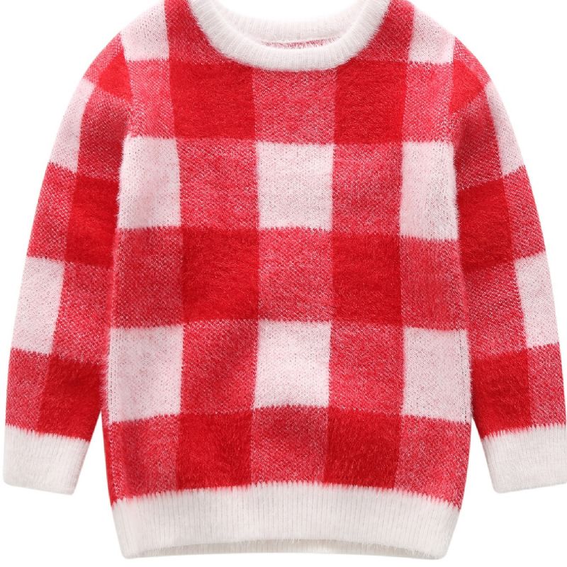 Baby Piger Geometrisk Mønster Preppy Pullover Børne Varm Sweater