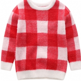 Baby Piger Geometrisk Mønster Preppy Pullover Børne Varm Sweater