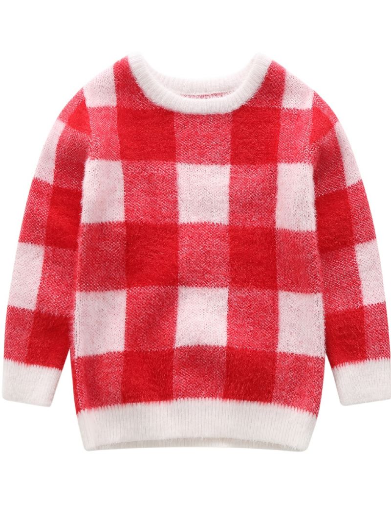 Baby Piger Geometrisk Mønster Preppy Pullover Børne Varm Sweater