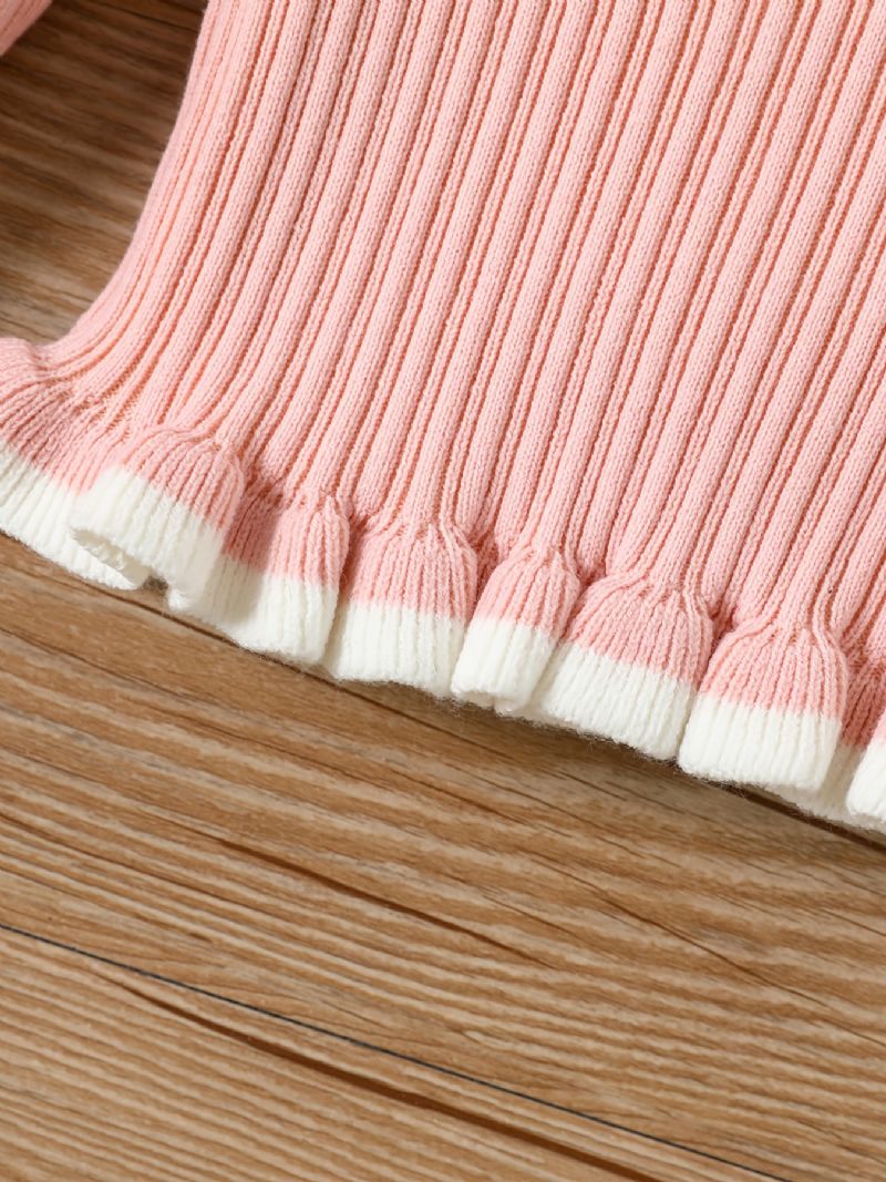 Baby Piger Rullekrave Strikket Sweater Til Vinter Babytøj