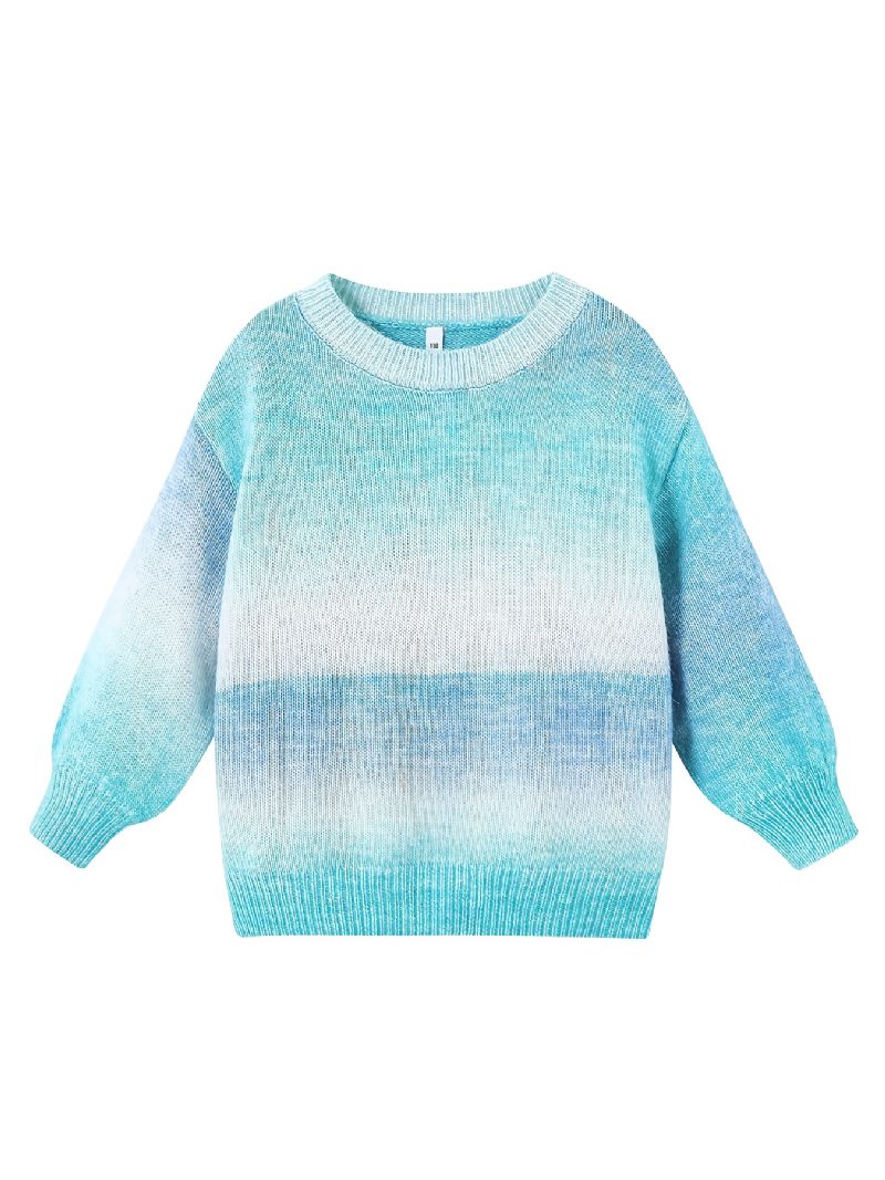Baby Sweater Langærmet Farveblok Rundhalset Strikket Pullover Varm Vinter Til Drenge Piger Børn Tøj