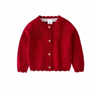 Babypiger Strik Cardigan Lynlås Sweater Vinter Ny Jul Babytøj Til Kinesisk Nytår