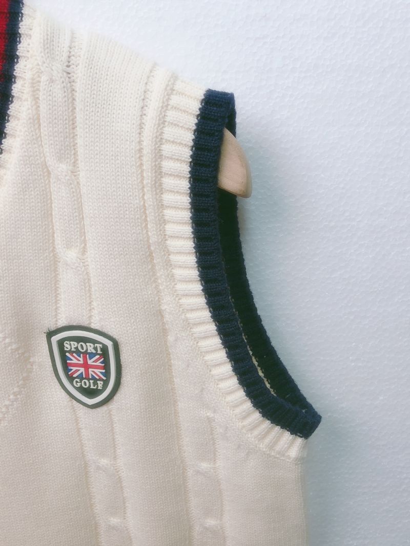 Børn Casual Vintage Strikket Ærmeløs Sweater Vest V-hals Pullover Termovest Til Drenge