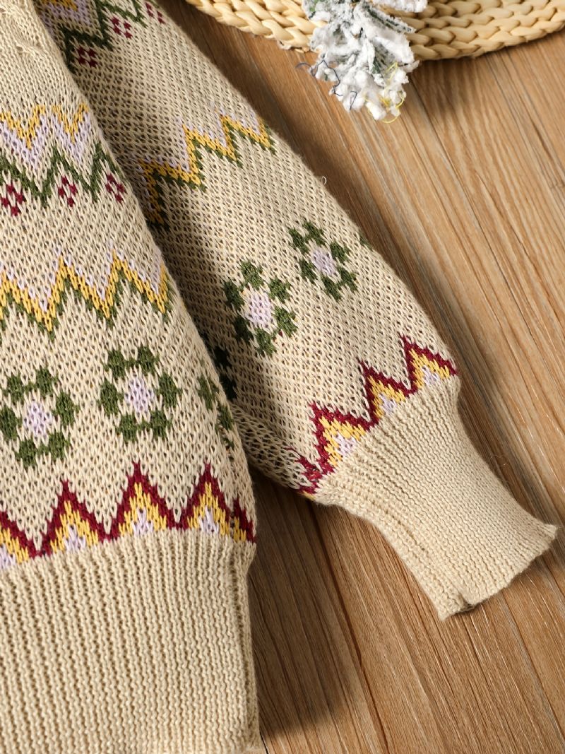 Børn Piger Drenge Rullekrave Sweater Med Dinosaur Mønster Til Vinter Jul