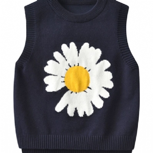 Børne Sweater Vest Sød Sød Pige Strikket Pullover