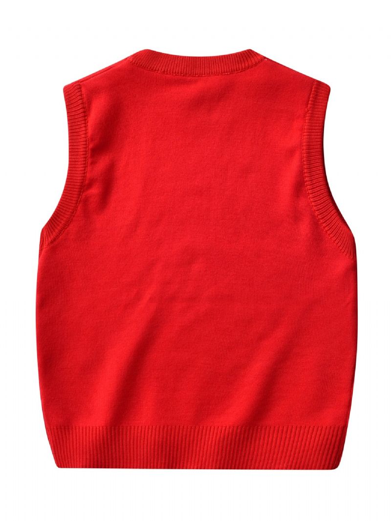 Børne Sweater Vest Tegneserie Konstruktion Køretøj Dreng Strikket Pullover