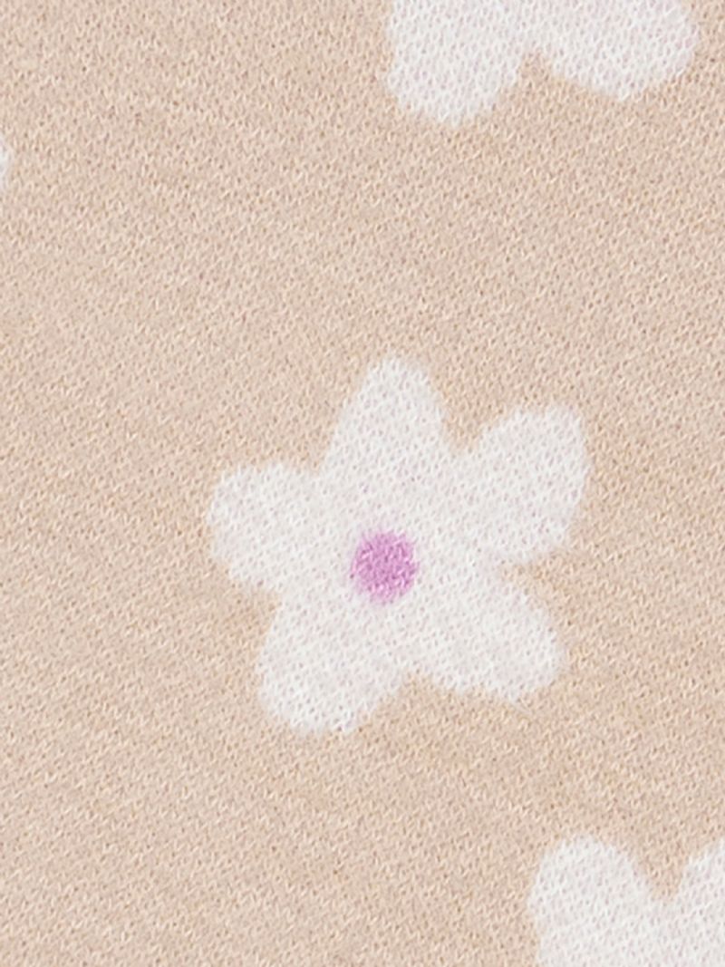 Børnetrøje Langærmet Blomstermønster Strikket Pullover Varm Vinter Til Piger Børnetøj