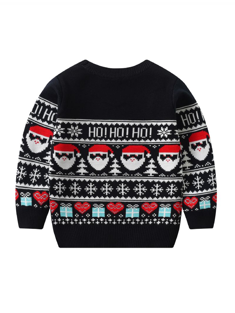 Christmas Santa Drenge Strikket Sweatshirt