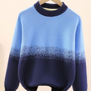 Drenge Casual Strikket Gradient Termisk Pullover Sweater Til Vinter