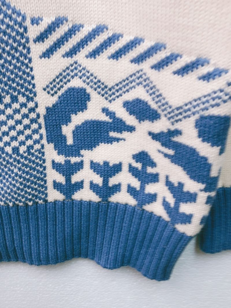 Drenge Casual Termisk Striktrøjetrøje Med Argyle-print Til Vinter