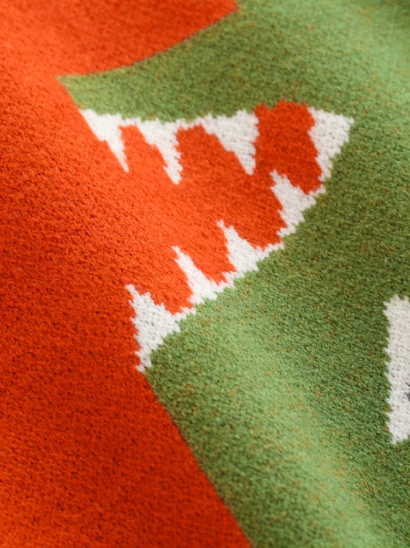 Drenge Dinosaur Sweater Rundhals Langærmet Splejsning Strikket Pullover Børnetøj