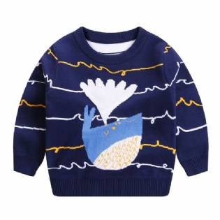 Drenge Stribet Hval Strikket Sweater Børnetøj Til Vinter