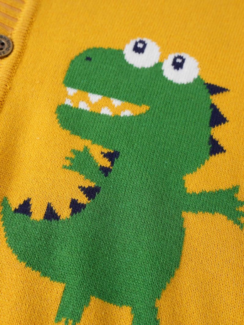 Drenge Sweater Sød Dinosaur Mønster Strikket Cardigan Børnetøj