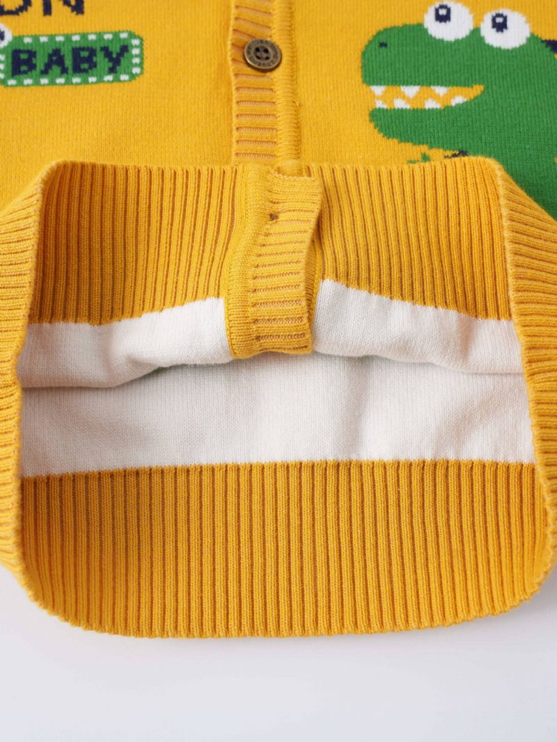 Drenge Sweater Sød Dinosaur Mønster Strikket Cardigan Børnetøj