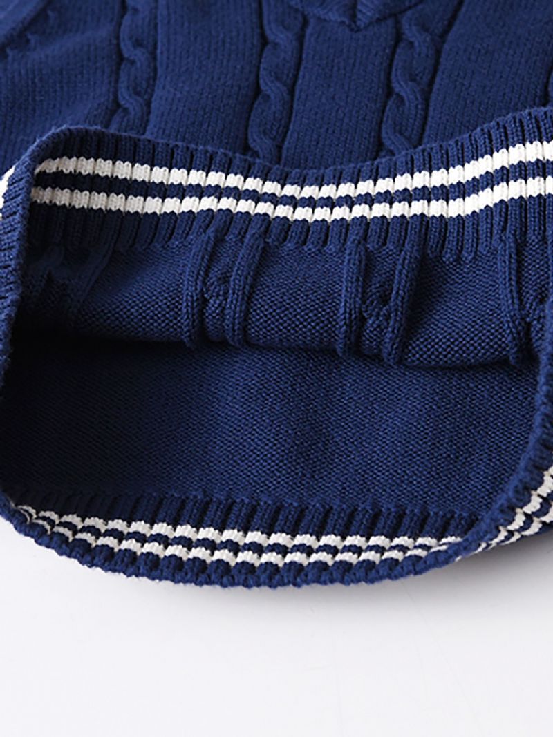 Drenge Sweater Vest V-hals Strik Skole Stil
