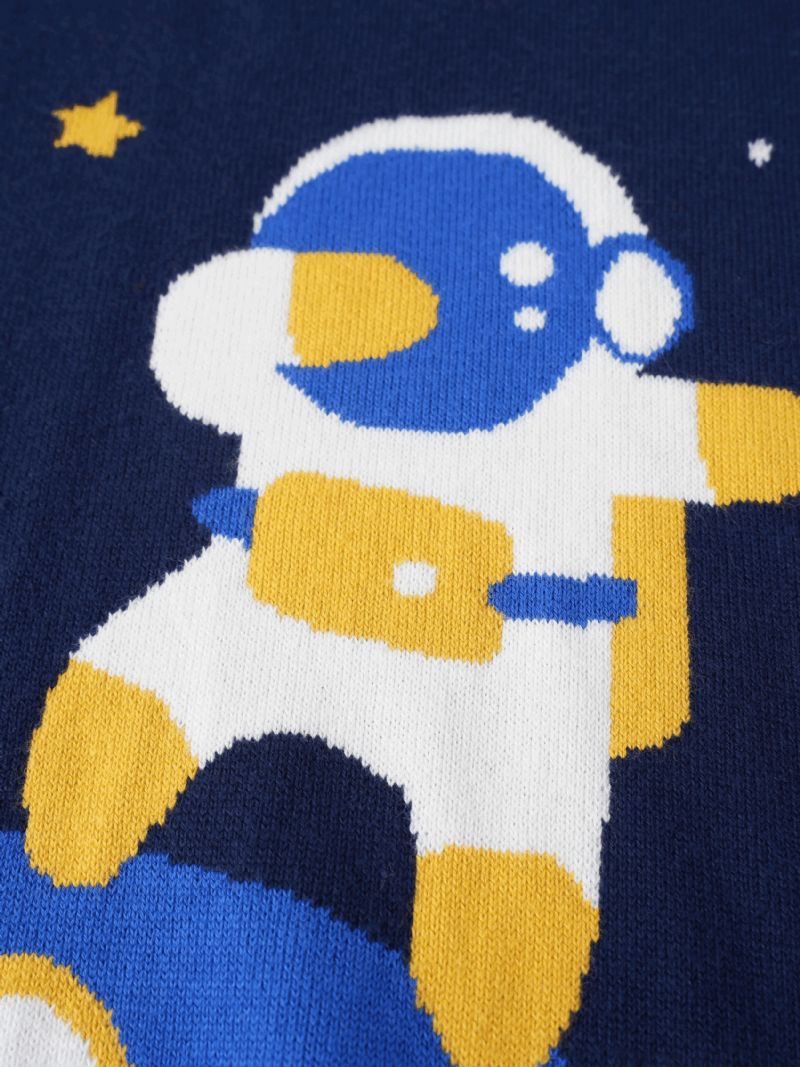 Drenge Tegneserie Strikket Sweater Børnetøj Space Astronaut Mønster