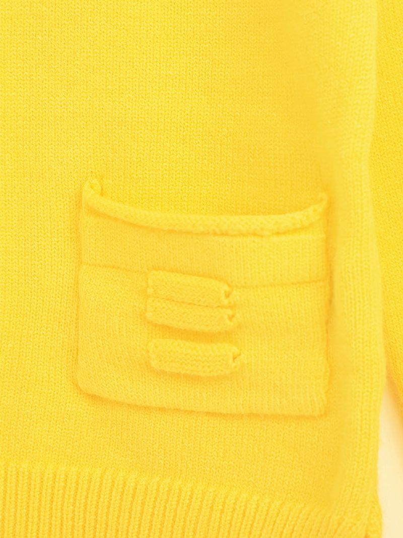 Pige Sweater Langærmet Rund Hals Ensfarvet Strikket Pullover Børnetøj