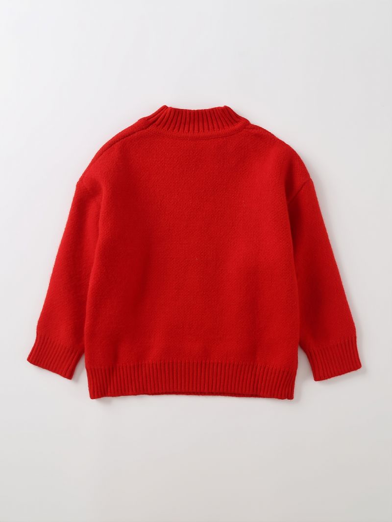 Piger Drenge Strikket Pullover Sweater Med Elk Print Til Efterår Vinter Ny Jul