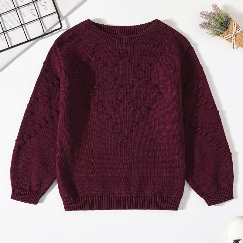 Piger Solid Termisk Pullover Sweater Med Kabel Strik Mønster Til Vinter Børnetøj