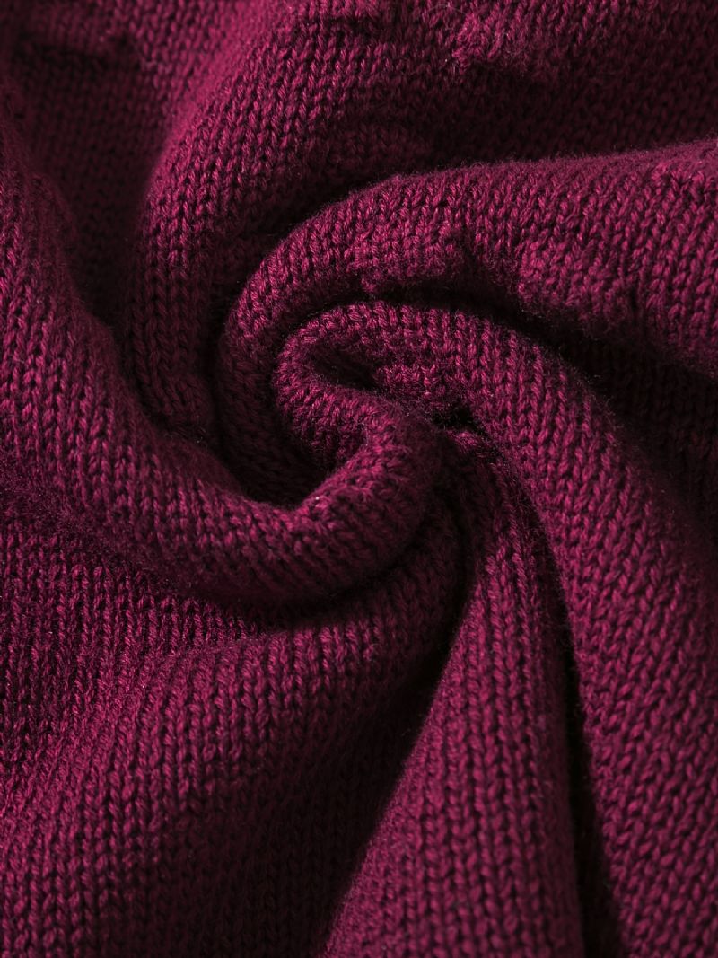 Piger Solid Termisk Pullover Sweater Med Kabel Strik Mønster Til Vinter Børnetøj