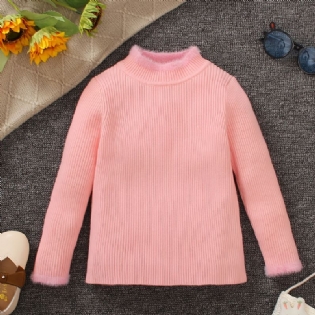 Piger Strikket Stribet Pink Pullover Sweater Winter