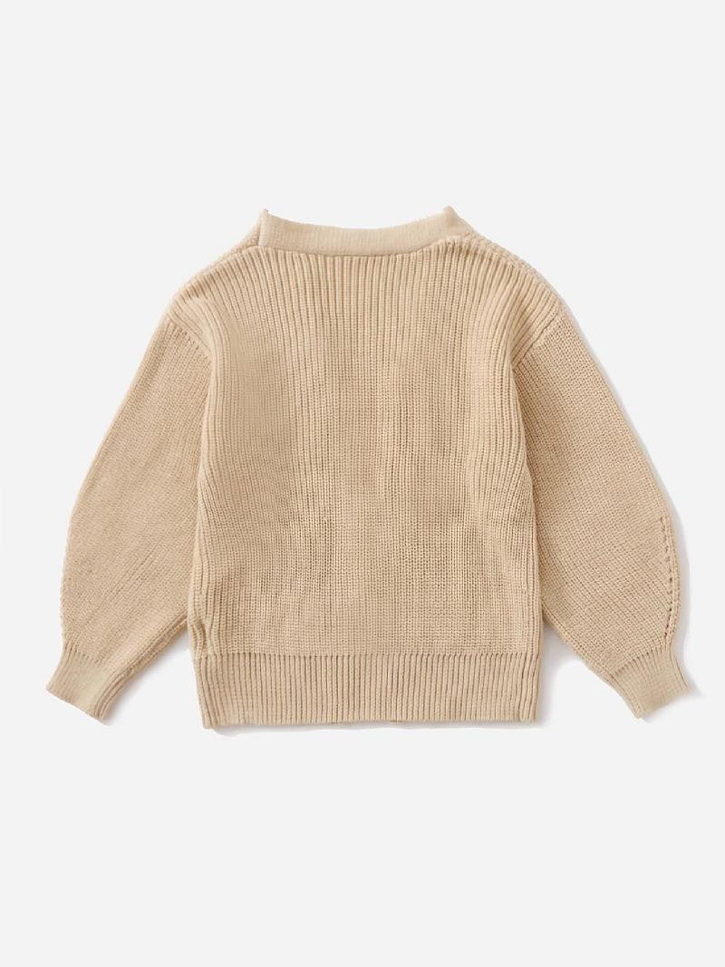 Småbørn Piger Ensfarvet Strik Cardigan Sweater