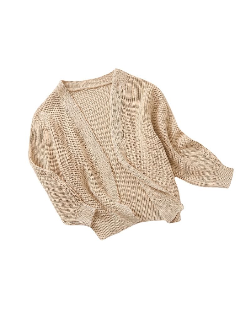 Småbørn Piger Ensfarvet Strik Cardigan Sweater