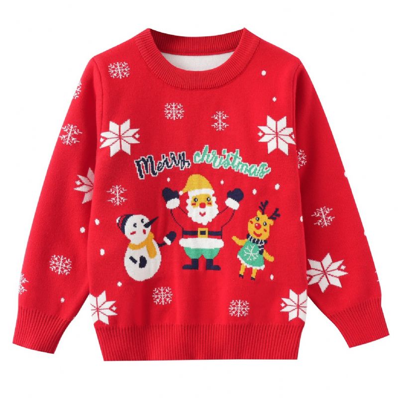 Sød Børne-strikket Trøje Til Drenge-nisse-sweater