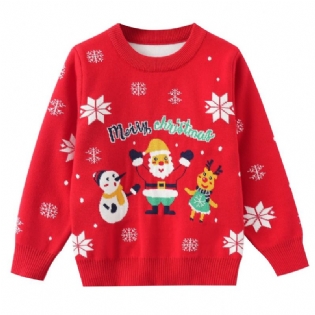 Sød Børne-strikket Trøje Til Drenge-nisse-sweater