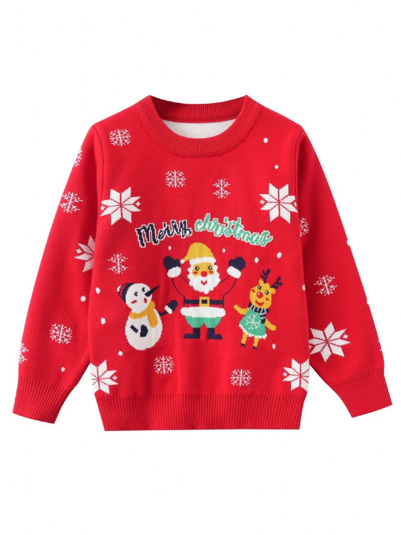 Sød Børne-strikket Trøje Til Drenge-nisse-sweater