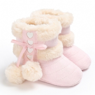 Infant Baby Piger Booties Blødsålede Anti-slip High Top Prewalker Sko Til Vinter