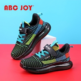 Abc Joy Drenge Casual Strikkede Sneakers Med Farverige Striber Blød Sål Åndbar Hurtigtørrende Skridsikre Løbesko