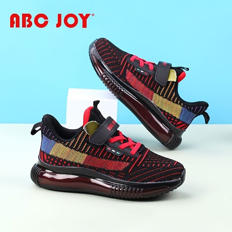 Abc Joy Drenge Casual Strikkede Sneakers Med Farverige Striber Blød Sål Åndbar Hurtigtørrende Skridsikre Sko