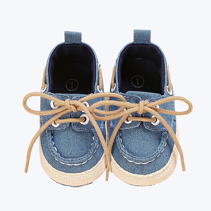 Baby Drenge Casual Canvas Loafers Lette Snøresko Til Foråret