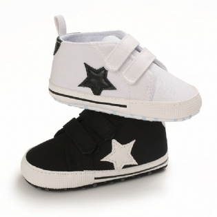 Baby Drenge Casual Canvas Sneakers Med Stjerneprint Skridsikker Letvægts Krogløkke Vandresko