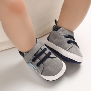 Baby Drenge Casual High Top Sneakers Letvægts Blød Sål Gåsko Med Krogløkke