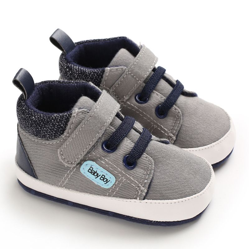 Baby Drenge Casual High Top Sneakers Letvægts Blød Sål Gåsko Med Krogløkke