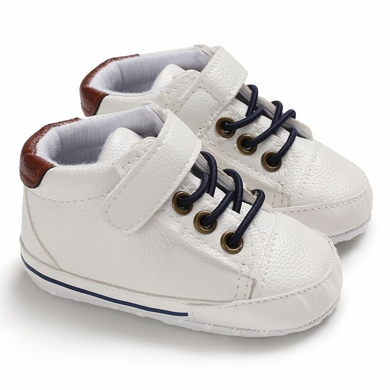 Baby Drenge Casual Letvægts Ankelsneakers Skridsikre High-top Snøresko Med Blød Sål