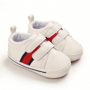 Baby Drenge Casual Sneakers Med Stribet Lærred Skridsikre Småbørnssko Til Gåture