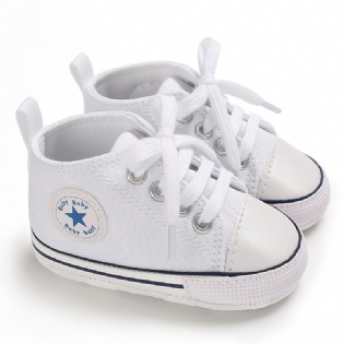 Baby Drenge Piger Casual High Top Sko Lette Snøre Sneakers Canvas Til Udendørs