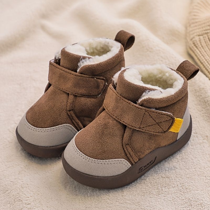 Baby Drenge Sneakers Med Bløde Såler Skridsikre Fleece Småbørnssko Til Vinter Ny