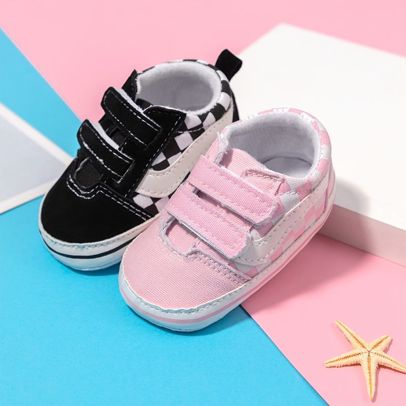 Babypiger Canvas Casual Sneakers Blødsålede Anti-slip Prewalker Sko