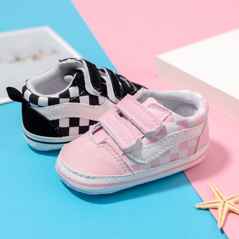 Babypiger Canvas Casual Sneakers Blødsålede Anti-slip Prewalker Sko