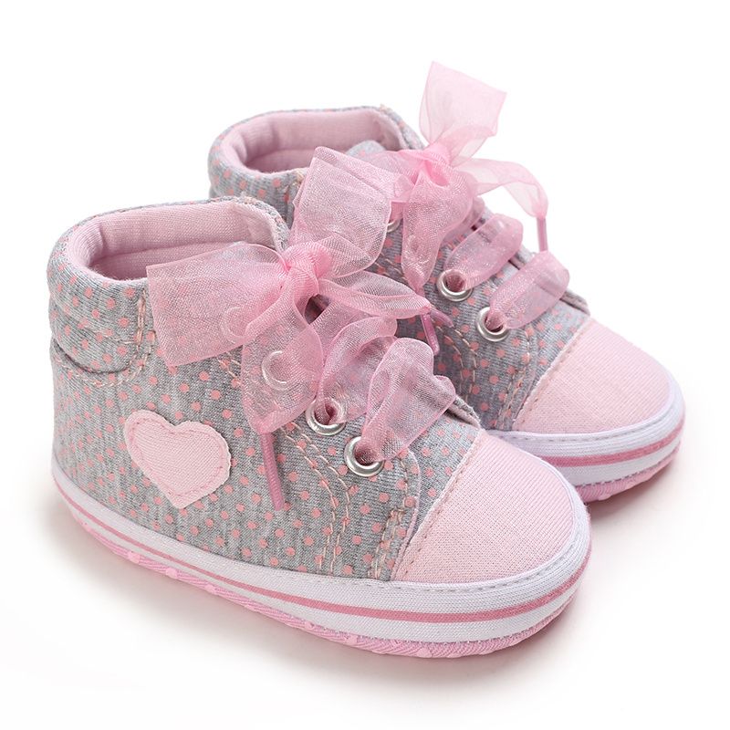 Babypiger Cute Heart Blonde Sneakers Casual Letvægts Blød Sål Prinsesse Småbørnssko