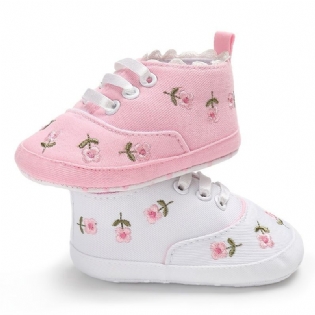 Børnesko Casual Broderet Flower Soft Sole Toddler Sko