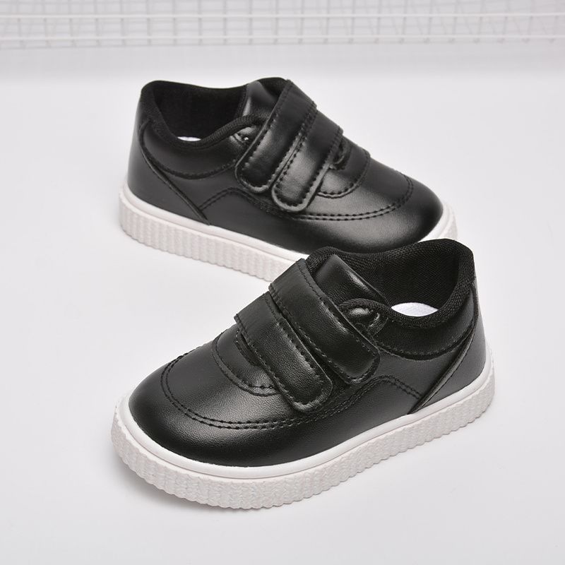 Casual Solid Black Børn Flats Til Sporting