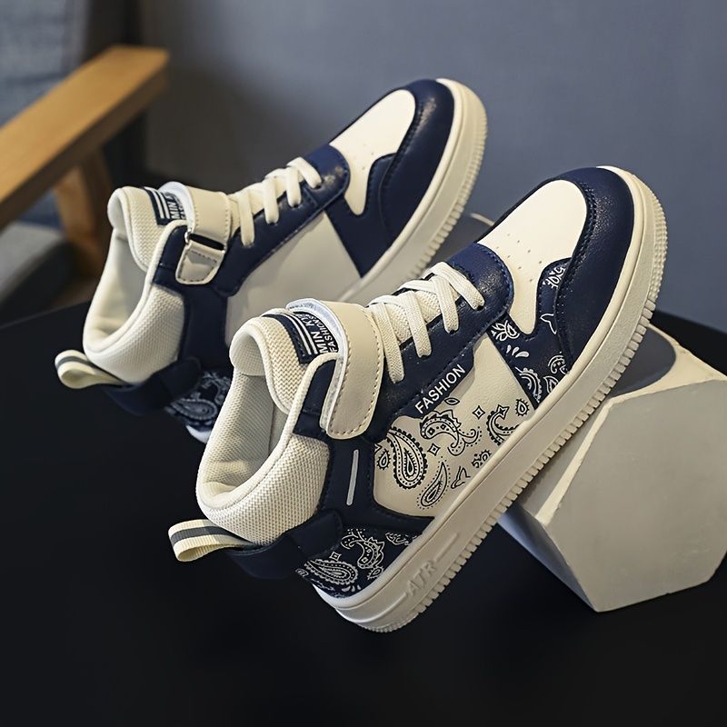 Drenge Casual Cute High Top Sneakers Vandtætte Color Block Skate Sko Med Graffiti Print Til Udendørs