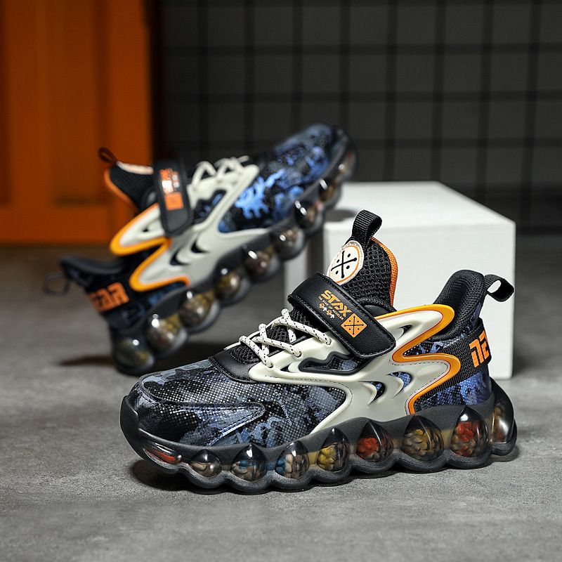 Drenge Casual Sneakers Med Camouflagetryk Med Platform Vandtætte Letvægts Åndbar Farveblok Mid Top Chunky Sko Til Udendørs