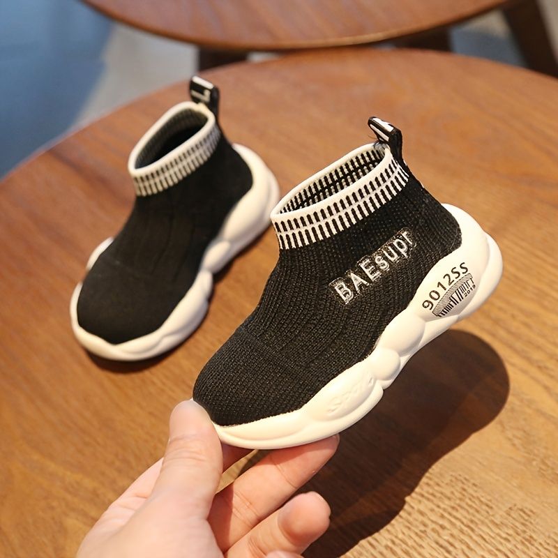 Drenge Casual Strikkede Sneakers Softs Sål Platform Åndbare Letvægtssko Til Udendørs Gåture